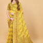 Vedant Vastram Soft Cotton Silk Banarasi Silk Saree - Yellow | Swadesiicart