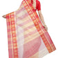 Exclusive Collection White Red 100% Pure Cotton Tant Saree - Swadesiicart