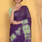 Very Much Indian Tie & Dye Handloom Mul Cotton Saree - Blue Green | Swadesiicart