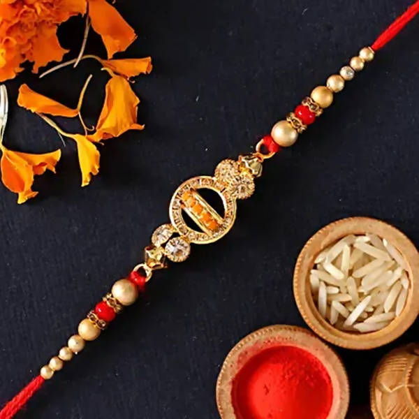 Elegant Meenakari Rakhi And Kaju Katli Box | Swadesiicart
