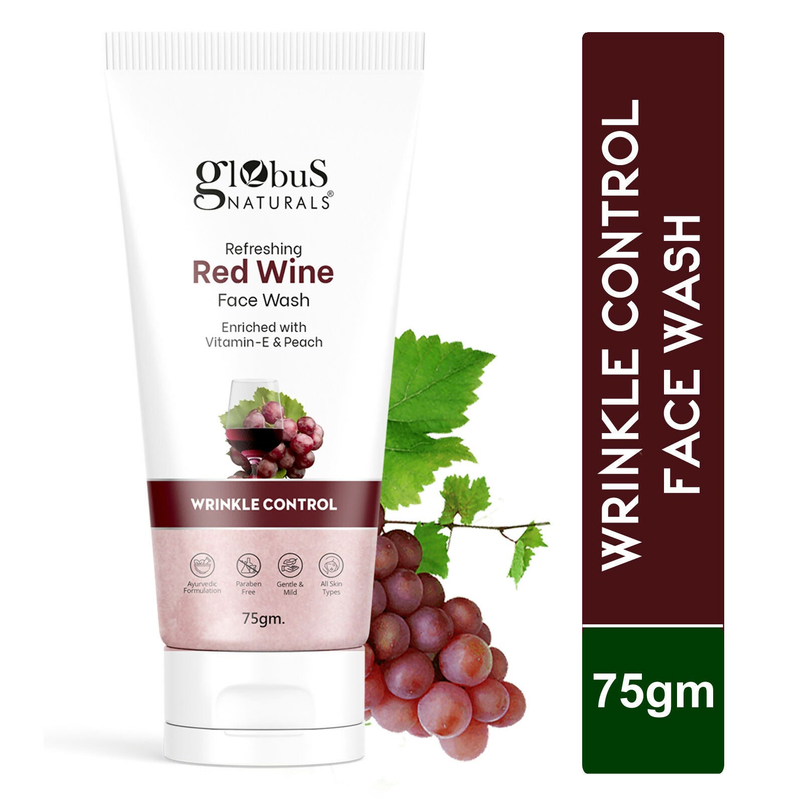 Globus Naturals Red Wine Hydrating Face Wash | Swadesiicart