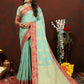 Lorenvalley Fashion Skyblue Cotton Woven Design with Zari Weaving Design Saree - Swadesiicart