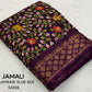 Purple Slub Silk Printed Saree with Unstitched Blouse - Hiral Fashion | Swadesiicart
