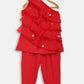 Ahalyaa Red Georgette Ruffel Kids Top With Bottom For Girls | Swadesiicart