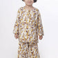 Breathables Sunny Yellow Animal Print Cotton Night Suit For Kids