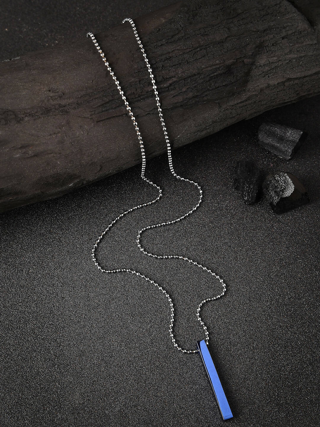 NVR Men Blue Plated Geomatric Pendent With Chain | Swadesiicart