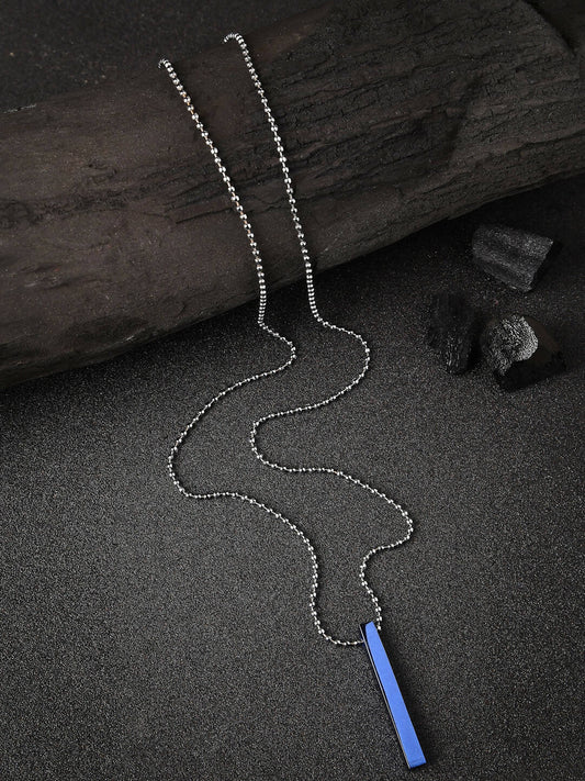 NVR Men Blue Plated Geomatric Pendent With Chain | Swadesiicart