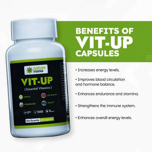 Nature Mania Vit-Up Capsules (Vit D & Vit B12 Multivitamin) | Swadesiicart