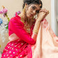 Vishnu Weaves Women's Pink Banarasi Silk Zari Woven Saree with Unstitched Blouse - Swadesiicart