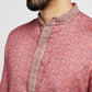 Ethnic India Pink Men's Kurta Abstract Polyester | Swadesiicart