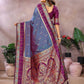 Aastha Fashion Grey Kalamkari Silk Zari Woven Saree
