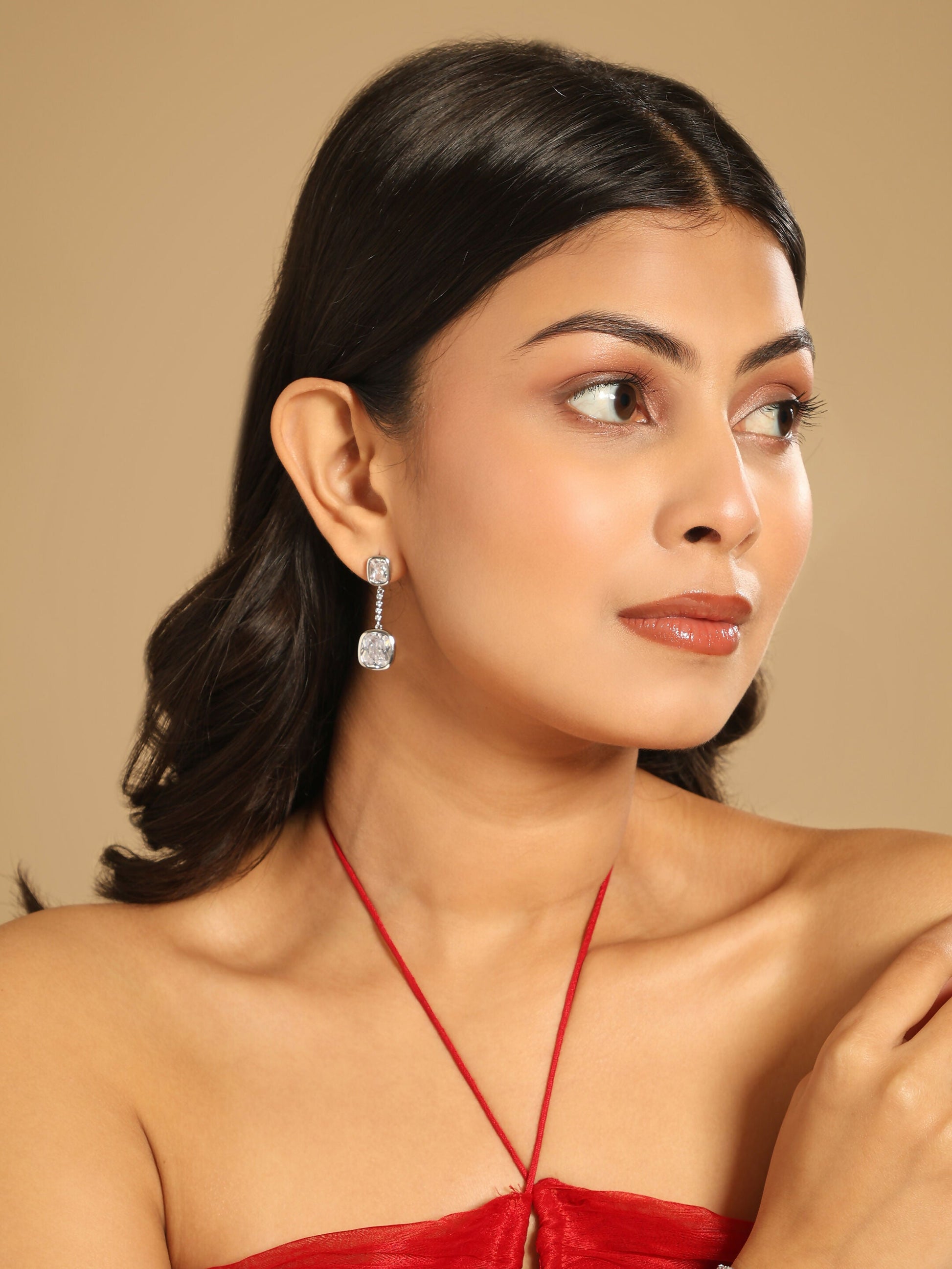 Nuyug Diamond Luxe Cascades Anti Tarnish Earrings | Swadesiicart