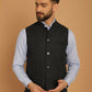 Even Apparels Pure Wool Nehru Jacket - Blue | Swadesiicart