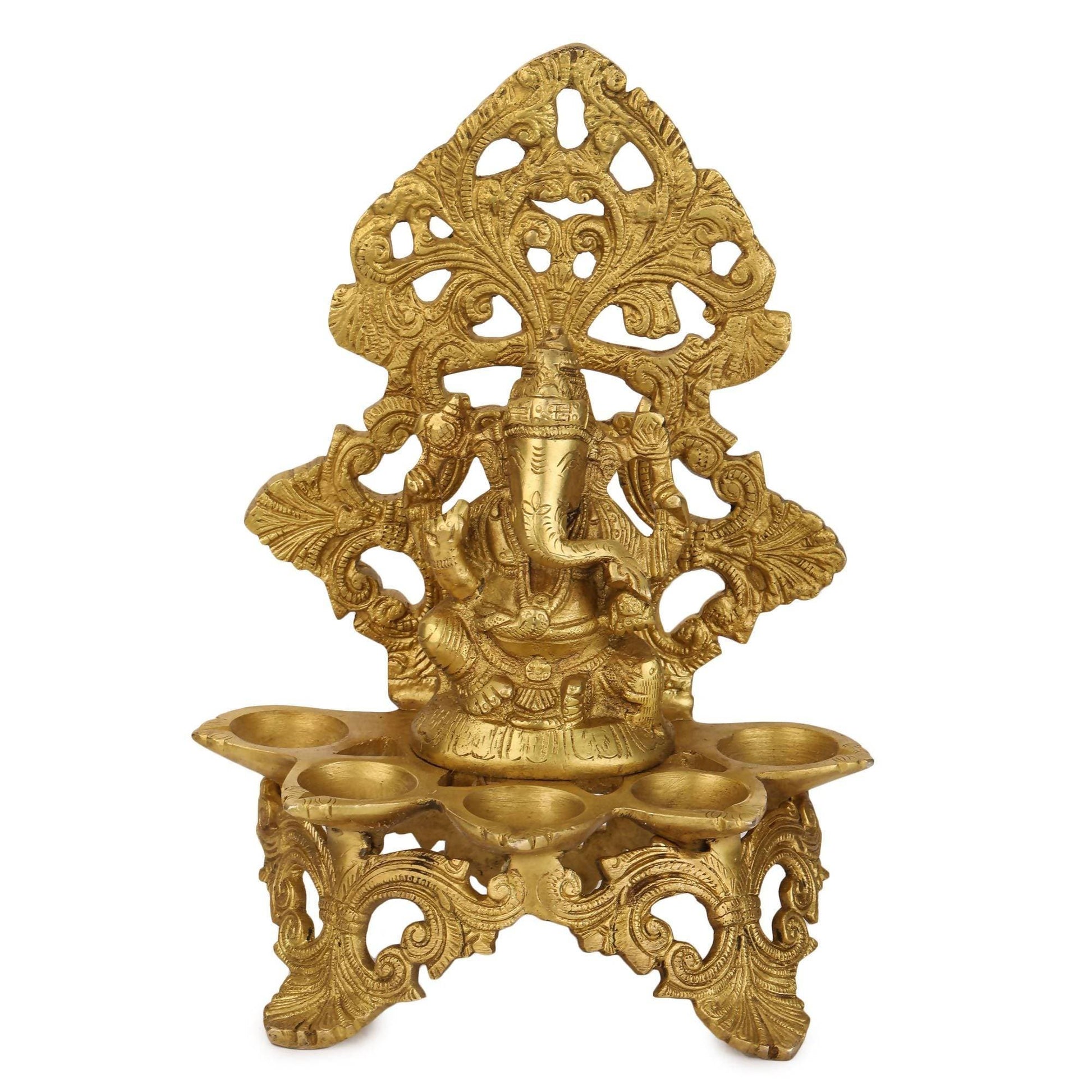 Devlok Panchdeep Ganpati Idol - Devlok Art & Craft