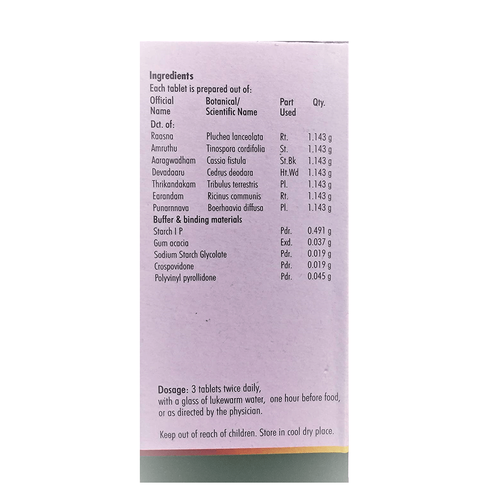 Nagarjuna Ayurveda Raasnasapthakam Kashayam Tablet | Swadesiicart