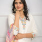 Festive Wear Ethnic White viscose blend Stitched Suit With Dupatta - Tanisha | Swadesiicart