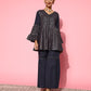 Yufta Navy Blue Printed Kurta & Sharara - Swadesiicart
