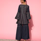 Yufta Navy Blue Printed Kurta & Sharara - Swadesiicart