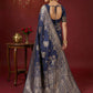 Anaita Navy Silk Blend Woven Saree With Blouse