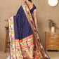 Lorenvalley Fashion Navyblue Soft Paithani Silk Woven Design Rich Zari Meenakari Weaving Saree - Swadesiicart