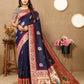 Lorenvalley Fashion Navyblue Soft Paithani Silk Woven Design Rich Meenakari Zari Weaving Pallu Saree - Swadesiicart