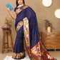 Lorenvalley Fashion Navyblue Soft Paithani Silk Woven Design Rich Zari Meenakari Weaving Saree - Swadesiicart
