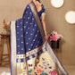 Lorenvalley Fashion Navyblue Soft Paithani Silk Woven Design Rich Zari Meenakari Weaving Saree - Swadesiicart