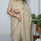 Vamsee Patangiyu Cream Georgette Saree - Swadesiicart