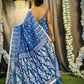 Exclusive Collection Beautiful Peacock Blue Jaal Jamdani Saree - Swadesiicart