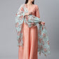 Ahalyaa Poly Silk Peach Kurta With Dupatta Set | Swadesiicart