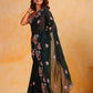 Vamsee Annie Dark Green Georgette Silk Saree - Swadesiicart