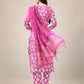 Jyoti Fashion Women's Pink Rayon Print with Embroidery & Fancy Lace Work Kurta with Trouser & Dupatta | Swadesiicart
