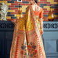 Vishnu Weaves Women's Yellow Paithani Patola Silk Zari Woven Saree with Unstitched Blouse - Swadesiicart