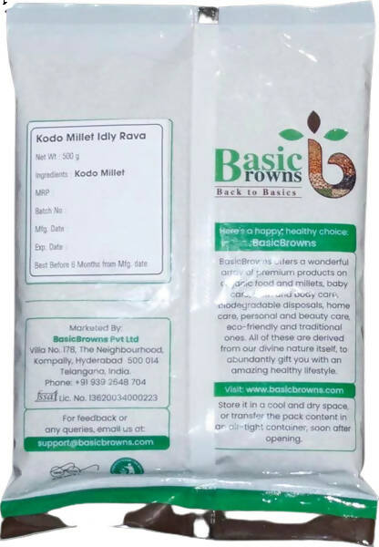 BasicBrowns Kodo Millet Idly Rava - Swadesiicart