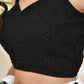 Amodini Designer Studio Black Cutdana Sleeveless Padded Blouse