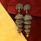 Mominos Fashion Johar Kamal Peacock Design Golden Colour Earrings - Swadesiicart