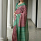 Vishnu Weaves Women's Green Soft Tussar Silk Printed Saree with Blouse - Swadesiicart
