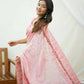 Vamsee Jasmin Peach Uae Georgette Saree - Swadesiicart