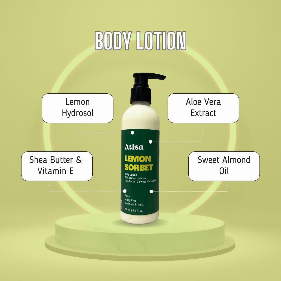 Atisa Lemon Sorbet Body Lotion | Swadesiicart