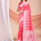 Shree Shyam Fashion Varnika Pink Linen Cotton Saree
