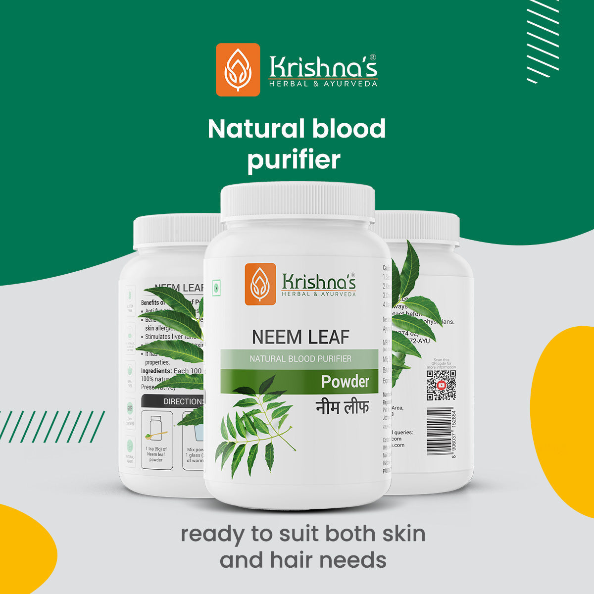 Krishna'S Herbal & Ayurveda Neem Leaf Powder | Swadesiicart