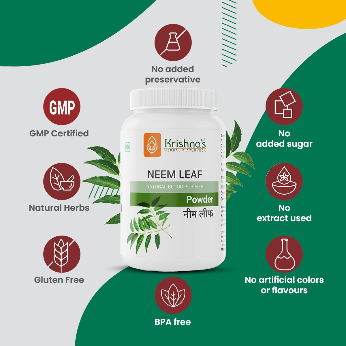 Krishna'S Herbal & Ayurveda Neem Leaf Powder | Swadesiicart