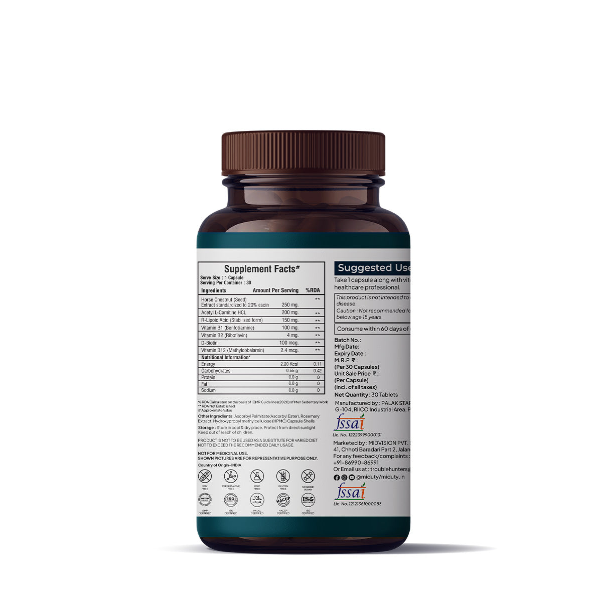 Miduty by Palak Notes Nerve Pain Relief Capsules - Swadesiicart