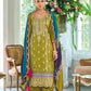 Anaita Green Premium Embroidered Chinon Stitched Salwar Suit