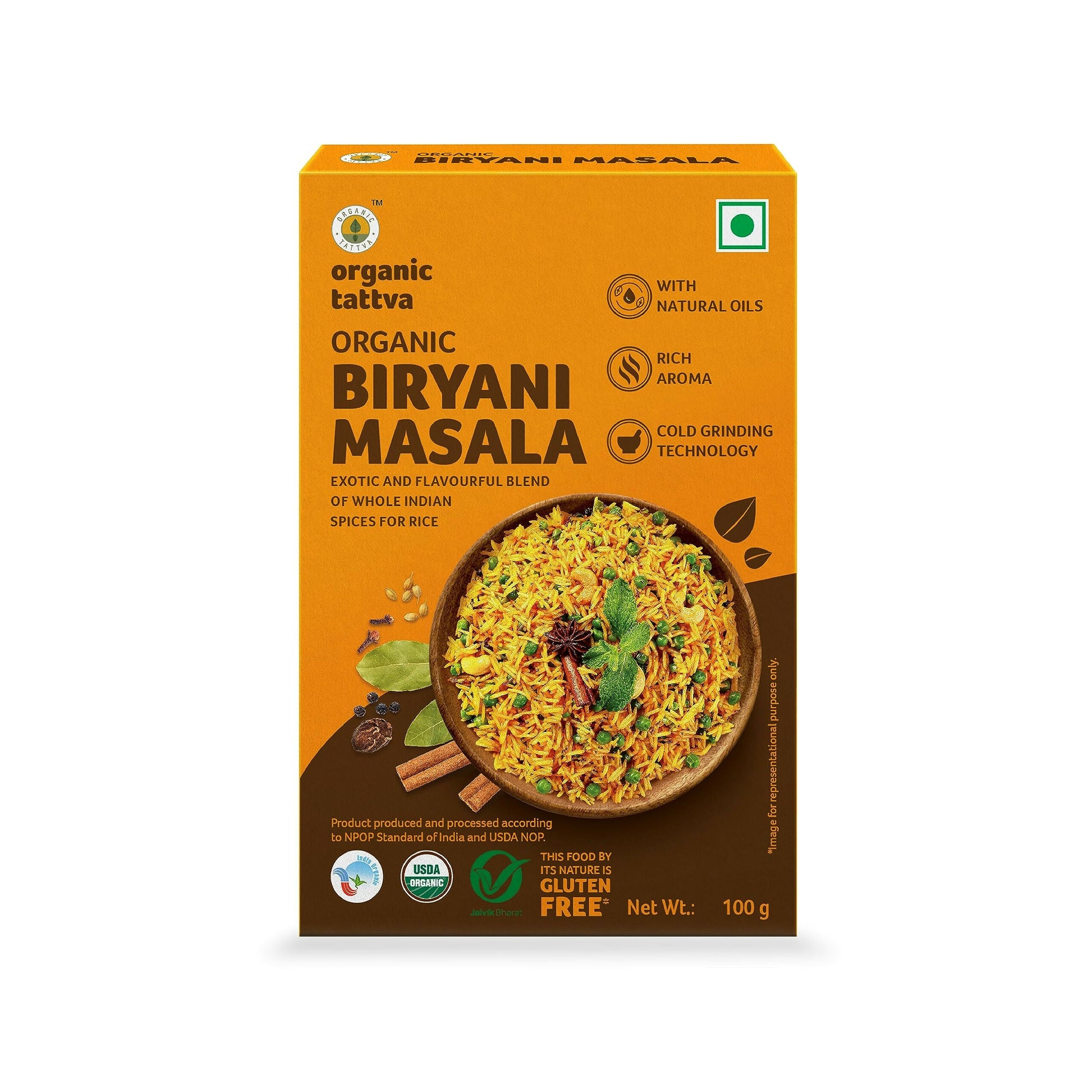 Organic Tattva South-Indian Masala Combo (100 Gm Each)- Sambar Powder, Rasam and Biryani Masala | Swadesiicart