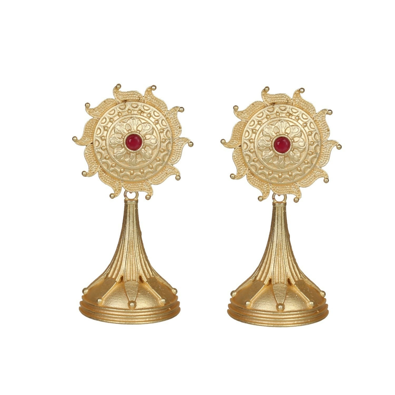 Joban Fashion Women Matte Gold Brass Earrings | Swadesiicart