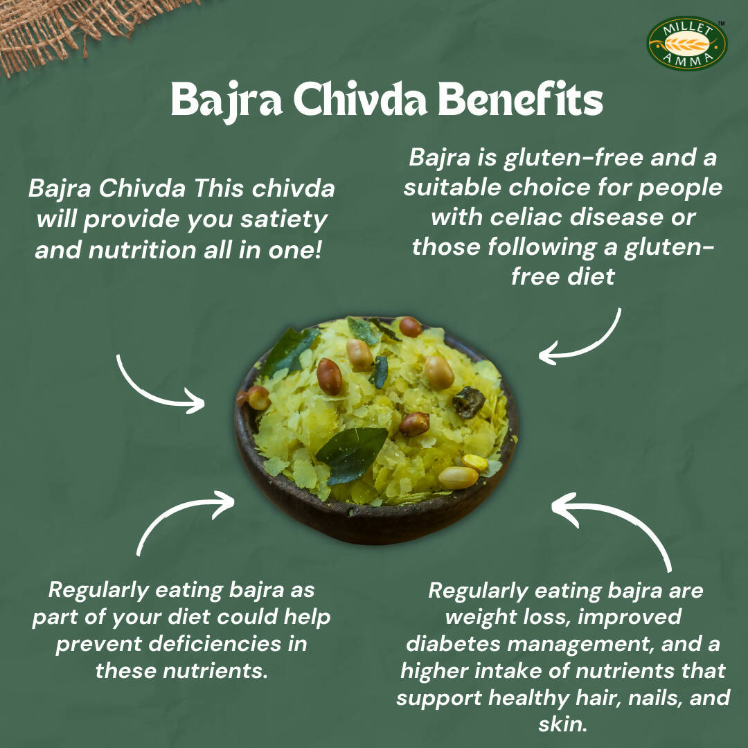 Millet Amma Organic Bajra Chivda Namkeen - Swadesiicart