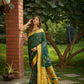 Jyoti Fashion Women's Bottle Green Paithani Silk Zari Woven Saree with Blouse | Swadesiicart