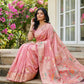 Shree Shyam Fashion Pink Linen Cotton Saree