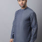 Even Apparels Grey Pure Cotton Men's Kurta With Side Placket | Swadesiicart